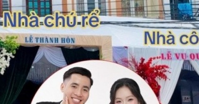 Cặp đôi chung vách ở Bắc Ninh cưới nhau, hai nhà chung rạp, rước dâu mất 10 giây