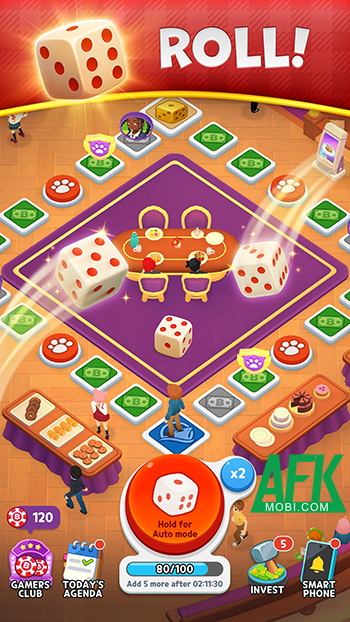 Tung xúc xắc để gầy dựng lại doanh nghiệp của mình trong game Billionaire Royale Club