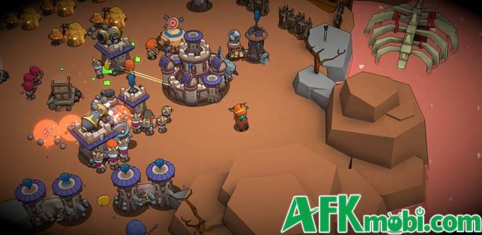 Gầy dựng đồng thời bảo vệ những trị trấn trong game Keep The Town: Build & Defend