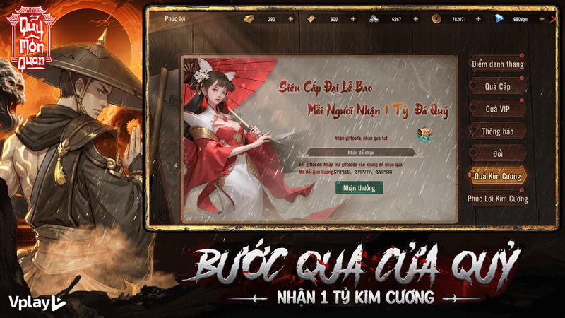 Quỷ Môn Quan - Vplay chơi lớn tặng 1 tỷ Kim Cương không khoá vào ngày OB