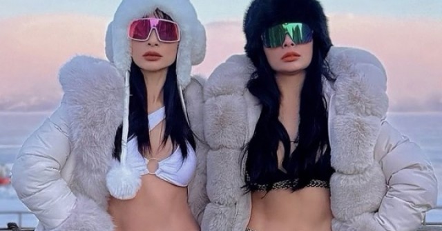 Ảnh sao 2/3: Thúy Hằng - Thúy Hạnh mặc bikini giữa trời tuyết