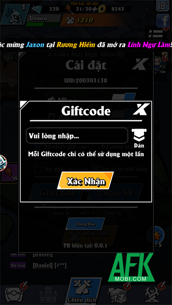 Tổng hợp gift code game Chiến Thần MINI mới nhất trong tháng