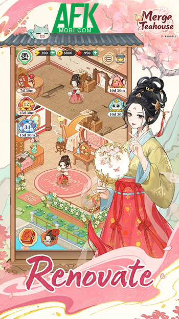 Gầy dựng trà quán của chính bạn trong tựa game Merge Teahouse: Journey