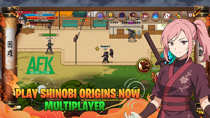 Shinobi Origins game MMORPG 2D cho nhập vai thành các nhẫn giả trong Naruto