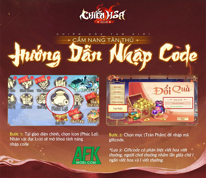 Tổng hợp gift code game Chiến Hỏa Tam Giới VTC mới nhất trong tháng