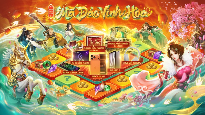 Tết Bính Ngọ rộn ràng: Mã Đáo Vinh Hoa mở hội, triệu quà đổ bộ Võ Lâm Truyền Kỳ