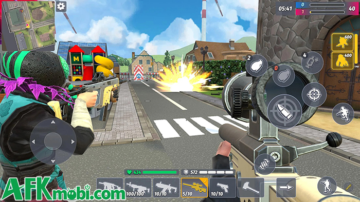 Contra Guns game hành động bắn súng trực tuyến với phong cách đồ họa rực rỡ