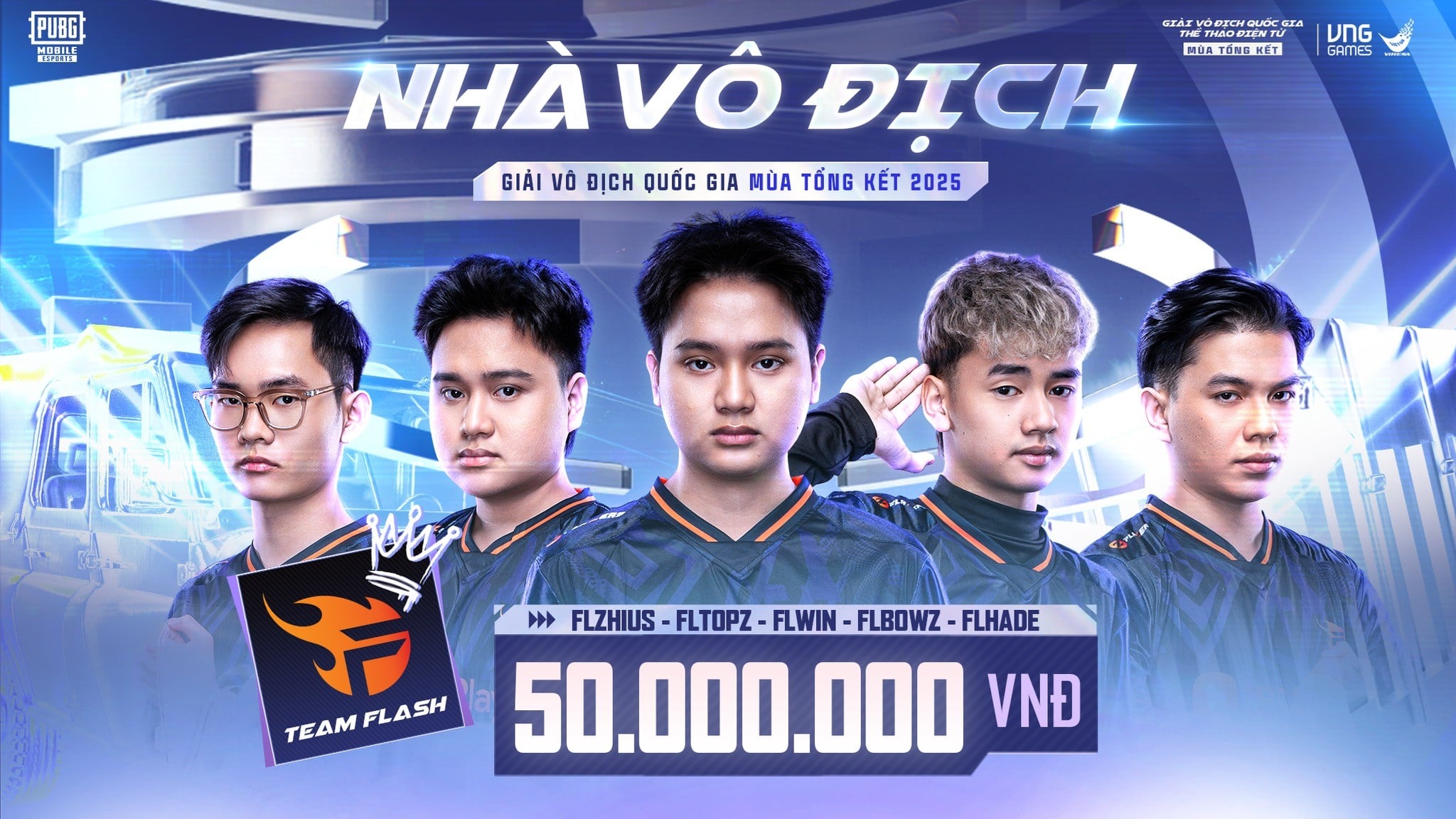 Team Flash PUBG Mobile Đăng Quang Mùa Tổng Kết Giải Vô Địch Quốc Gia Thể Thao Điện Tử 2025