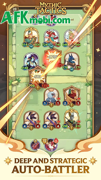 Mythic Tactics: Battleground game chiến thuật đấu bài tự động với tính năng PvP bất đồng bộ