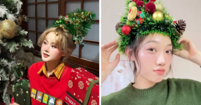 Giới trẻ phát cuồng với trend buộc tóc cây thông Noel siêu xinh