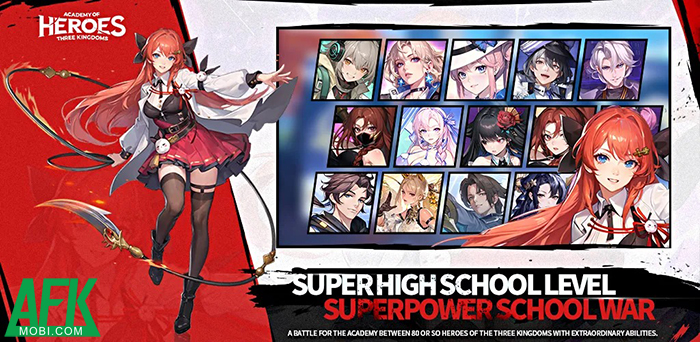 Academy of Heroes game đấu tướng kết hợp chủ đề Tam Quốc quen thuộc với học đường
