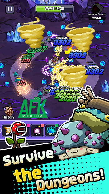 Bắt đầu những cuộc phòng thủ khi vào vai một pháp sư tại game Dungeon Defense Survivor.io