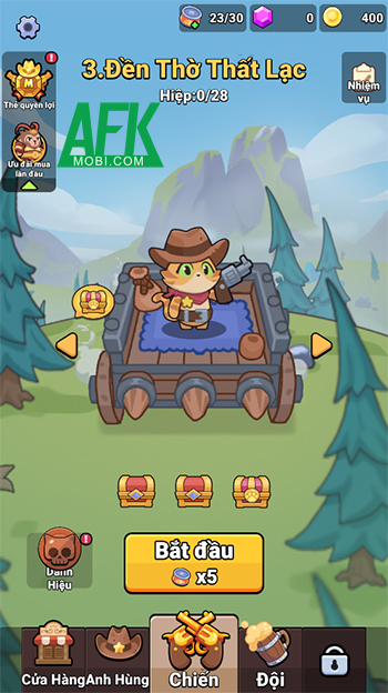 Dàn trận phòng thủ với các động vật trong game Rumble Paws: Backpack Fight