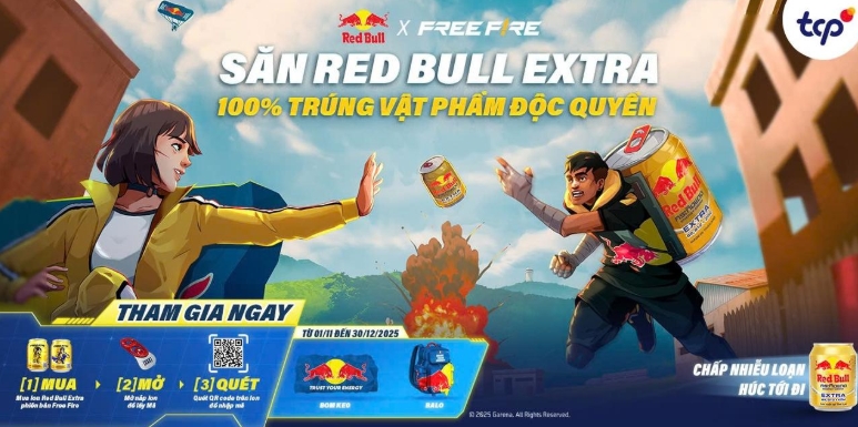 Free Fire hợp tác cùng Red Bull Extra với chiến dịch “Tập trung cao độ, húc tới đi” tại Đông Nam Á