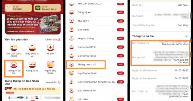 Cách kiểm tra đã có nơi thường trú, tạm trú trên VNeID hay chưa?