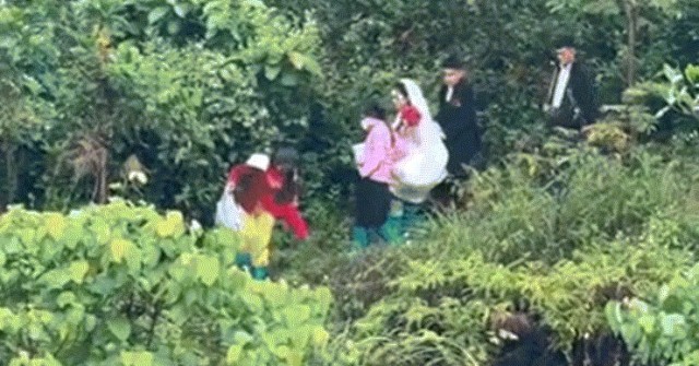 Vì lệ lạ, chú rể Thái Nguyên trèo núi, lội ruộng đi đón dâu