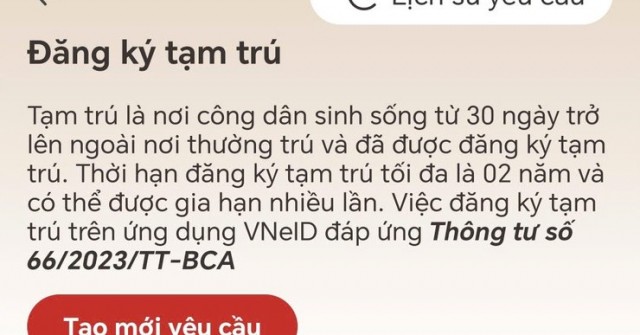 Chi tiết cách đăng ký tạm trú và nhận kết quả qua VNeID