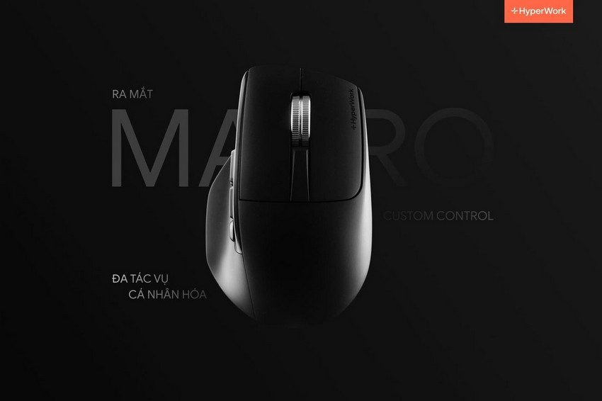 HyperWork Macro - Chuột không dây đầu tiên có màn hình OLED, pin 2 tháng và macro “chơi được” cả việc lẫn game
