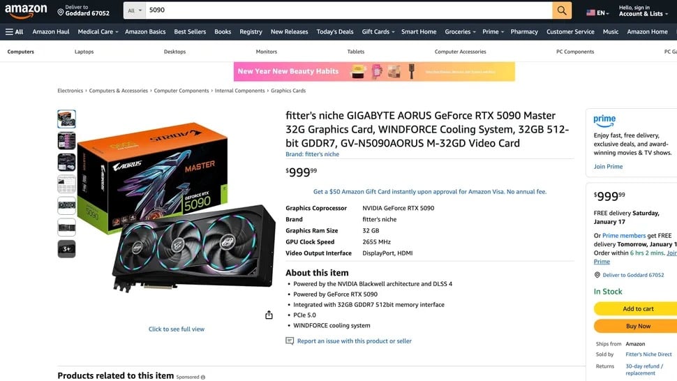 Chiêu lừa RTX 5090 trên Amazon: Bỏ 999 USD mua card đồ họa, người dùng nhận về… túi đeo hông