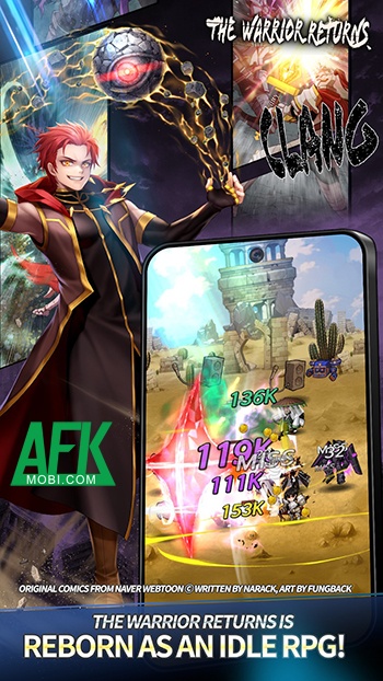 The Warrior Returns AFK game idle lấy chủ đề từ bộ webtoon Sự Trở Lại Của Anh Hùng Hủy Diệt