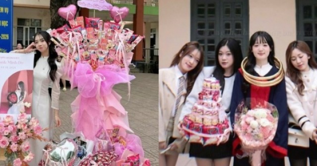 'Độc lạ' như gen Z, bê tráp chúc mừng bạn trong ngày chụp kỷ yếu