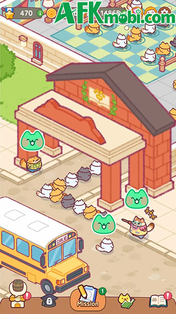 Quản lý trường học dành cho những bé mèo trong game Cat School: Idle Cute Tycoon