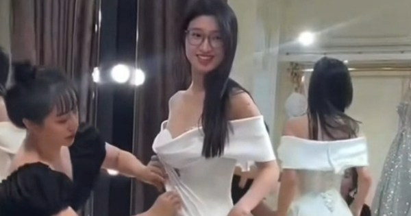 Phương Nhi đi thử váy cưới