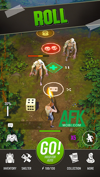 Dần gầy dựng khu trú ẩn bằng cách tung xúc xắc tại game Last Day GO: Run & Survive