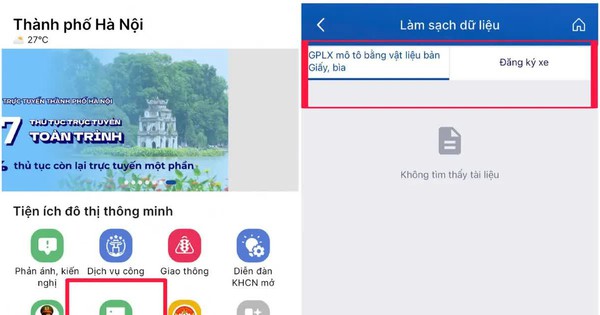 Hướng dẫn làm sạch dữ liệu phương tiện và Giấy phép lái xe qua ứng dụng “iHanoi”