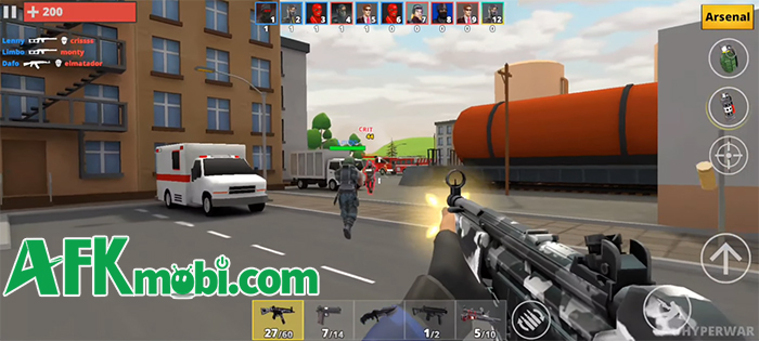 Hyperwar game FPS cho phép người chơi sử dụng tận 5 vũ khí khác nhau trong trận đấu