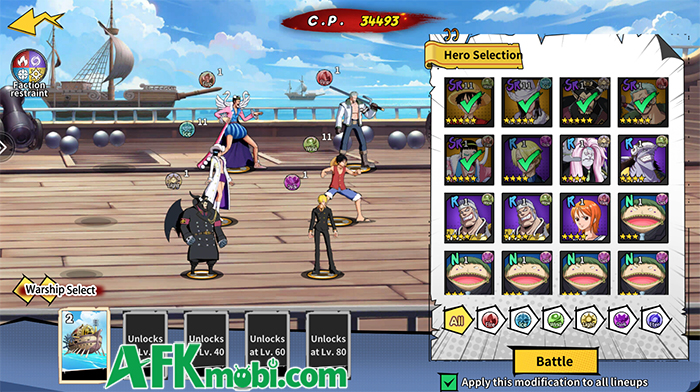 One Piece: Grand Line Duel game chiến thuật đấu tướng rảnh tay màn hình ngang