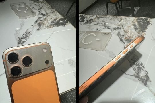 Vỏ iPhone 17 Pro Max màu Cam Vũ Trụ bong tróc sau khi lau ướt