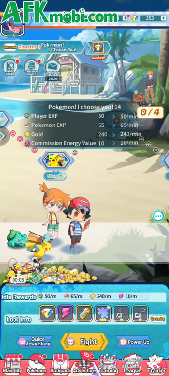Monster Collect Adventure game chiến thuật đấu thú rảnh tay lấy chủ đề Pokémon