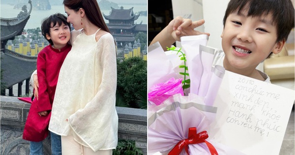 Lịm tim vì bé Bo quá đáng yêu: Vừa vào lớp 1 đã tự viết thiệp tặng mẹ Hòa Minzy nhân ngày 20/10