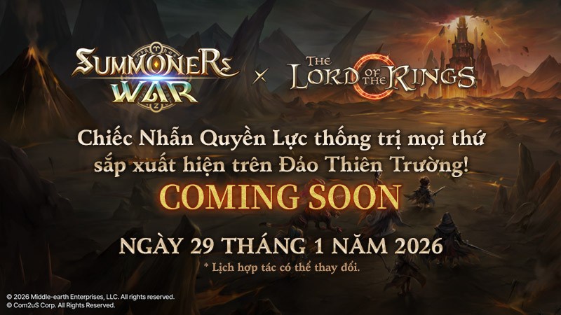 Summoners War của Com2uS hợp tác cùng The Lord of the Rings, công bố teaser video!