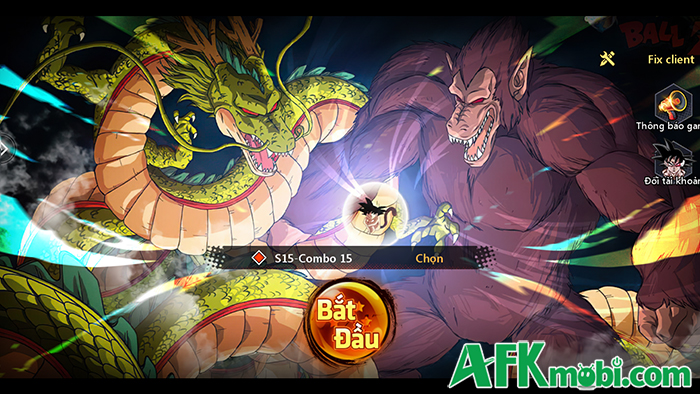 Combo Thức Tỉnh game đấu tướng đưa bối cảnh 7 viên ngọc rồng trở về nguyên bản