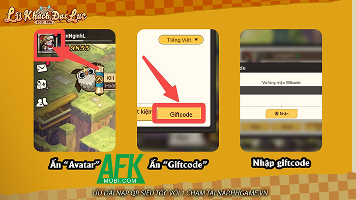 Tổng hợp gift code game Lữ Khách Đại Lục: Idle RPG mới nhất trong tháng