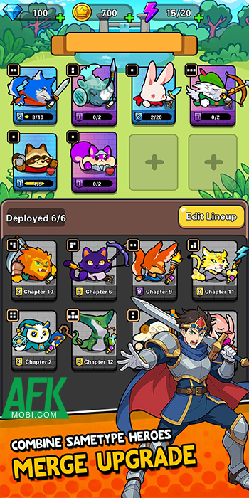 Gầy dựng những tổ đội chiến binh động vật trong game Merge Warrior Adventure Battle