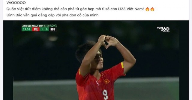 U23 Việt Nam đấu U23 Hàn Quốc: Đình Bắc kiến tạo, Quốc Việt ghi bàn khiến dân mạng vỡ òa