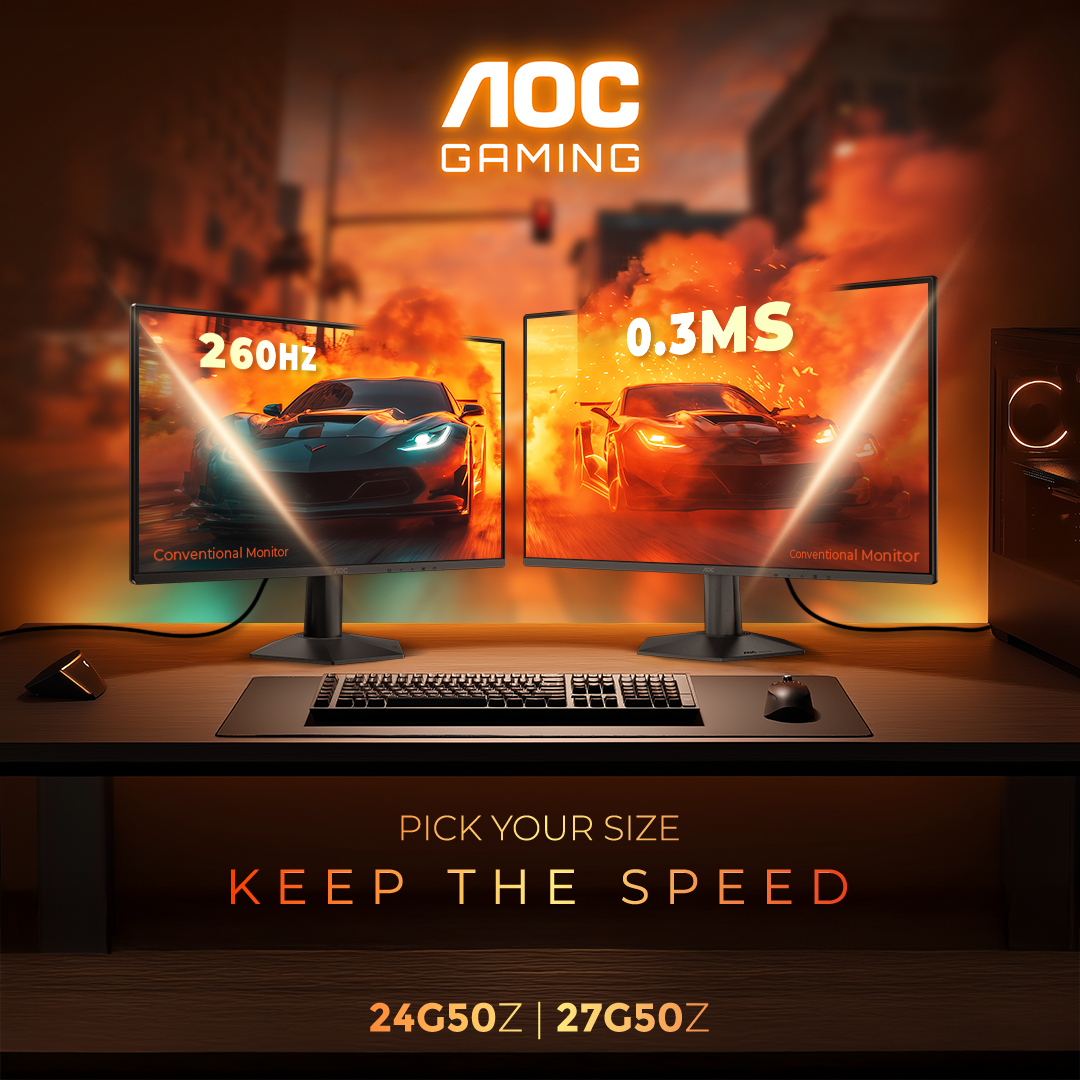AOC Gaming 24G50Z Và 27G50Z - Bộ Đôi Màn Hình 260Hz “Khuấy Đảo” Thị Trường Màn Hình Gaming Giá Rẻ