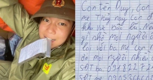 Lời nhắn của nam sinh gửi ba mẹ trước khi lao vào vùng lũ cứu trợ
