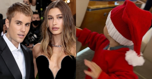 Con trai 16 tháng tuổi của Justin Bieber hóa ông già Noel khiến cả MXH bùng nổ