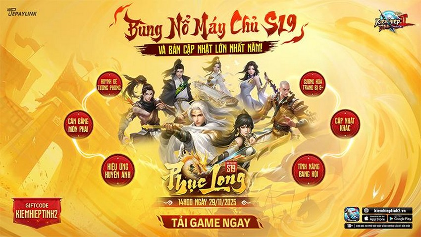 Kiếm Hiệp Tình 2 Mobile bùng nổ máy chủ S19 cùng bản cập nhật lớn nhất năm