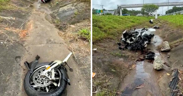 Xe Honda Thái gãy đôi sau tai nạn nhưng người lái chỉ bị thương nhẹ nhờ thứ rất lạ: CSGT cũng dùng xe này
