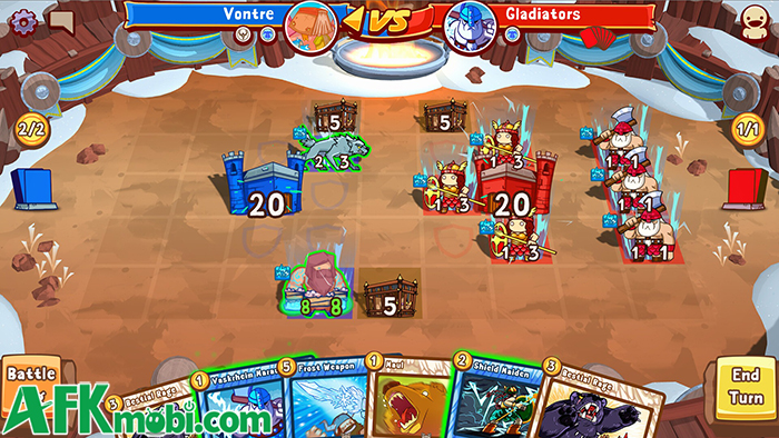 So tài chiến thuật trong những trận đấu thẻ bài vui nhộn tại Cards and Castles Ultimate Mobile