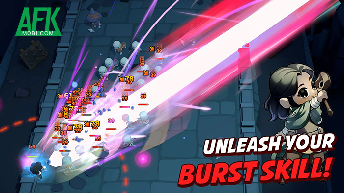 Dungeon Rush cho người chơi điều khiển tổ đội anh hùng chiến đấu chinh phục ngục tối