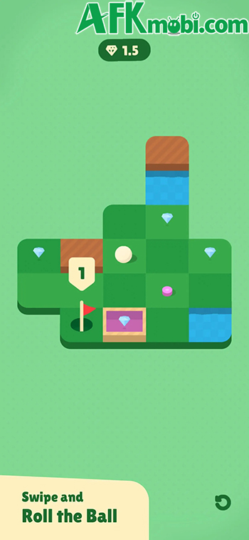 Golf Piko game giải đố cho bạn điều khiển quả bóng gôn thu thập kim cương rồi vào lỗ