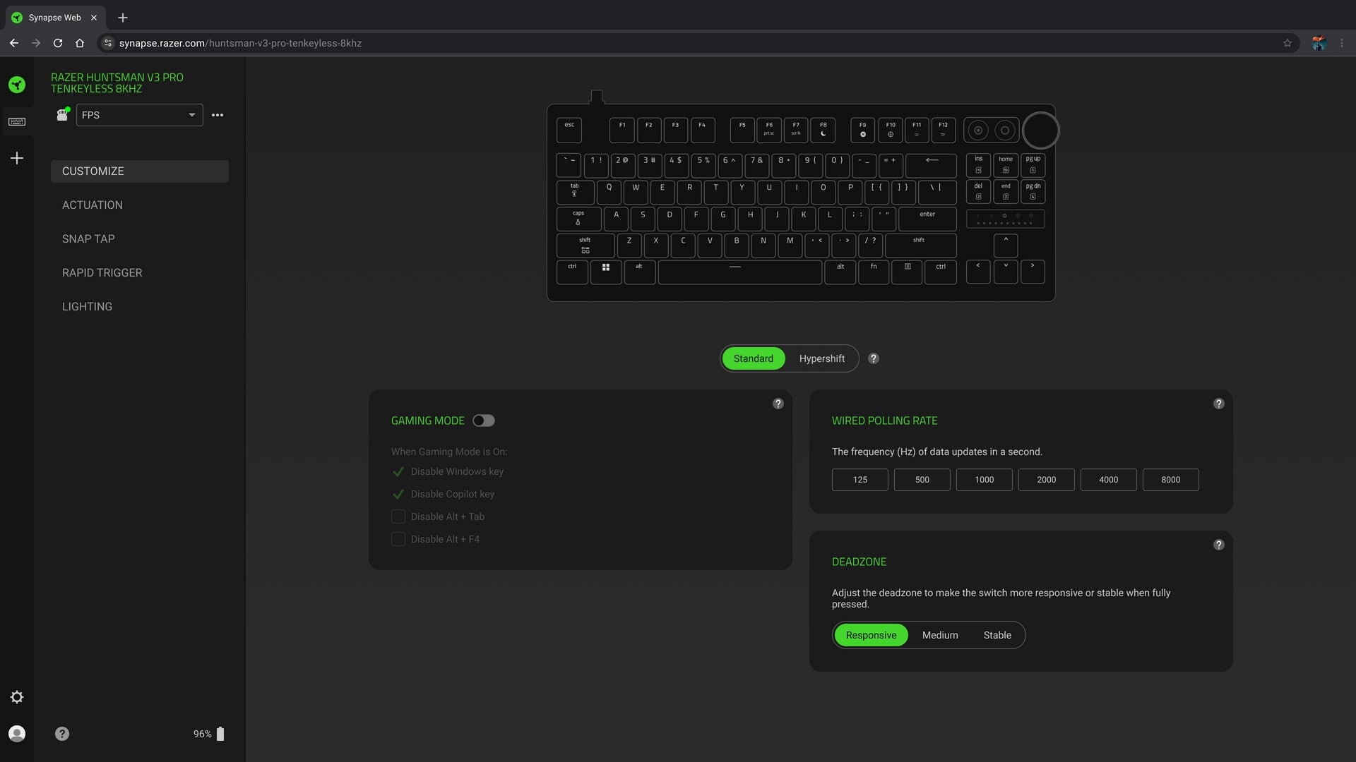 Razer ra mắt Synapse Web, tùy chỉnh bàn phím Huntsman V3 trực tiếp trên trình duyệt