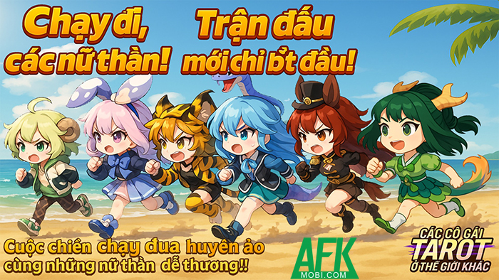 Isekai Tarot Girls cho bạn điều khiển những nữ thần dễ thương chạy vượt chướng ngại vật