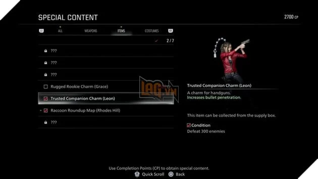Hướng Dẫn Resident Evil Requiem: Tổng Hợp Các Charm Có Thể Lấy Được Và Công Dụng
